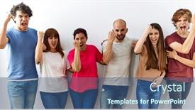  Presentation with together - Presentation theme having group-of-young-friends-standing background and a  colored foreground