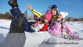  Presentation with snow - Amazing slides having group of young friends tumbles backdrop and a light gray colored foreground