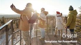  Presentation with shining forest - Audience pleasing slide deck consisting of group-of-young-friends backdrop and a violet colored foreground