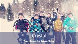  Presentation with building team - Audience pleasing slide deck consisting of group of young happy business people having fun throwing snow in the air while enjoying snowy winter day with snowflakes around them during a team building in the mountain forest backdrop and a ocean colored foreground