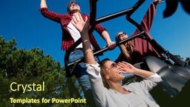  Presentation with people enjoying - Amazing PPT theme having group of young happy excited people enjoying beautiful sunny day while driving a off road buggy car on mountain nature backdrop and a tawny brown colored foreground
