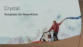  Presentation with driving road - Theme featuring group-of-young-happy-excited background and a light gray colored foreground