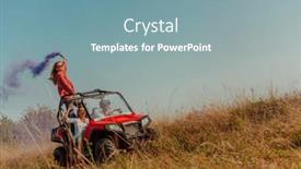  Presentation with driving road - PPT theme with group-of-young-happy-excited background and a seafoam green colored foreground