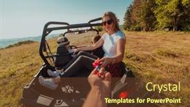  Presentation with driving road - Presentation theme featuring group-of-young-happy-excited background and a tawny brown colored foreground