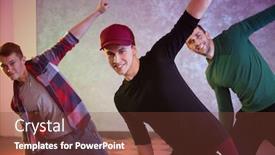  Presentation with hip hop - PPT theme enhanced with group-of-young-hip-hop background and a tawny brown colored foreground