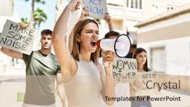  Presentation with group - Slides consisting of group-of-young-hispanic-activists background and a lemonade colored foreground