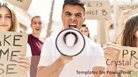  Presentation with hispanic - PPT layouts enhanced with group-of-young-hispanic-activists background and a lemonade colored foreground