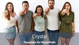  Presentation with friends - Theme enhanced with group-of-young-hispanic-friends background and a ocean colored foreground