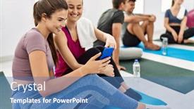  Presentation with young happy people smiling - Presentation theme with group-of-young-hispanic-people background and a teal colored foreground