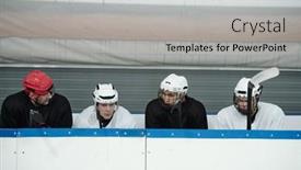  Presentation with hockey - PPT layouts enhanced with group-of-young-hockey-players background and a light gray colored foreground