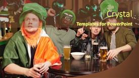  Presentation with broadcast - Presentation with group-of-young-intercultural-football background and a tawny brown colored foreground