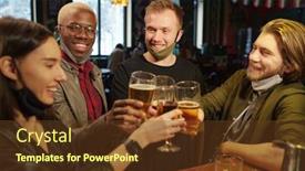 Presentation with victory team - Beautiful slide set featuring group-of-young-intercultural-football backdrop and a tawny brown colored foreground