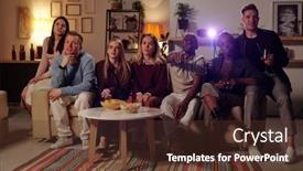  Presentation with intercultural - Audience pleasing slide deck consisting of group-of-young-intercultural-friends backdrop and a tawny brown colored foreground