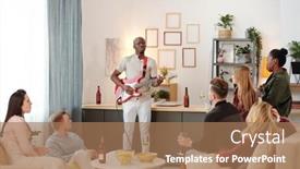  Presentation with intercultural - Slide deck enhanced with group-of-young-intercultural-friends background and a coral colored foreground