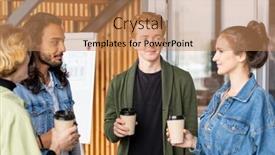  Presentation with managers - Beautiful slide set featuring group-of-young-intercultural-office backdrop and a coral colored foreground