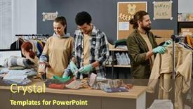  Presentation with intercultural - Theme featuring group-of-young-intercultural-volunteers background and a tawny brown colored foreground