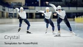  Presentation with rink - Slide set having group-of-young-male-athletes background and a  colored foreground