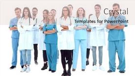  Presentation with professionals - Slides with group-of-young-medical-professionals background and a lemonade colored foreground