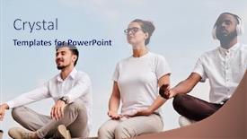  Presentation with thoughts - Beautiful PPT theme featuring group-of-young-multi-ethnic backdrop and a sky blue colored foreground