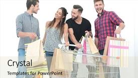  Presentation with group - Amazing PPT theme having group of young people discussing backdrop and a lemonade colored foreground