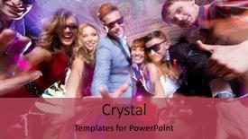  Presentation with fun - Cool new presentation theme with group of young people having backdrop and a red colored foreground