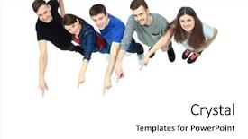  Presentation with group of people praying to god - Audience pleasing theme consisting of group of young people pointing backdrop and a white colored foreground