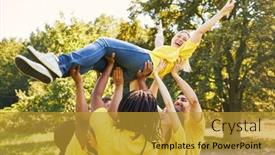  Presentation with building team - Slide deck enhanced with group-of-young-people-together background and a gold colored foreground