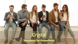  Presentation with interview - Cool new PPT theme with group of young people use backdrop and a tawny brown colored foreground