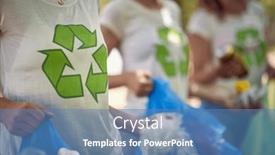  Presentation with garbage - Presentation with group-of-young-people-volunteering background and a teal colored foreground