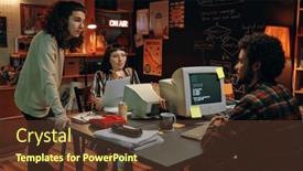  Presentation with group - Theme with group-of-young-people-working background and a tawny brown colored foreground