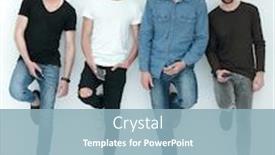  Presentation with smartphones - Amazing theme having group of young people with smartphones standing at the white wall backdrop and a light blue colored foreground