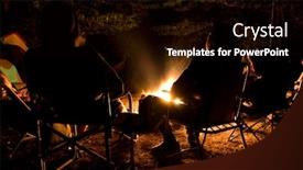  Presentation with people talking - Slide set with group-of-young-people background and a black colored foreground