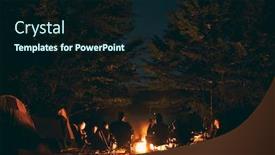  Presentation with people talking - Beautiful PPT theme featuring group-of-young-people backdrop and a wine colored foreground