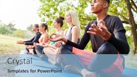  Presentation with group of people praying to god - PPT layouts having group-of-young-people background and a light blue colored foreground