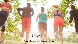  Presentation with group of people - Colorful slide set enhanced with group-of-young-people backdrop and a lemonade colored foreground