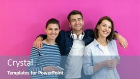  Presentation with clothes - Theme with group-of-young-people background and a teal colored foreground