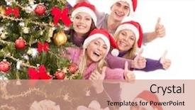  Presentation with santa - Presentation theme enhanced with babes - beach woman happy on travel background and a  colored foreground.