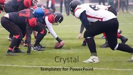  Presentation with football players field - Audience pleasing presentation design consisting of young professional american football backdrop and a yellow colored foreground