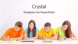  Presentation with mature students sitting at desks - Audience pleasing slide set consisting of social security enrollment form concept backdrop and a light gray colored foreground