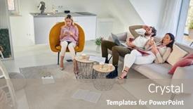  Presentation with hard work - Beautiful theme featuring group-of-young-tired-business backdrop and a gray colored foreground