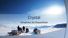  Presentation with adventure - Amazing theme having group on a winter snowmobile backdrop and a light blue colored foreground