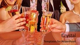  Presentation with wedding - Slide deck consisting of group people at wedding table background and a red colored foreground