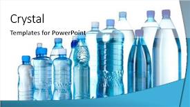  Presentation with bottle water - Audience pleasing slide deck consisting of group plastic bottles of water backdrop and a white colored foreground