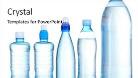  Presentation with plastic - Slide set featuring group plastic bottles of water background and a white colored foreground