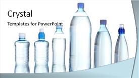  Presentation with bottle water - Beautiful theme featuring group plastic bottles of water backdrop and a white colored foreground
