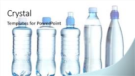  Presentation with pure water - Slides having group plastic bottles of water background and a white colored foreground