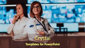  Presentation with female security - Presentation theme consisting of group-portrait-of-female-security background and a tawny brown colored foreground