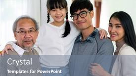  Presentation with living room family - Audience pleasing slides consisting of group-portrait-of-happy-multigenerational backdrop and a seafoam green colored foreground