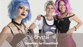  Presentation with punk - Beautiful theme featuring group portrait of young female punk with senior couple standing in background backdrop and a gray colored foreground