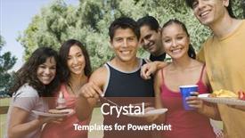  Presentation with group of people praying to god - Theme consisting of group portrait of young people background and a tawny brown colored foreground